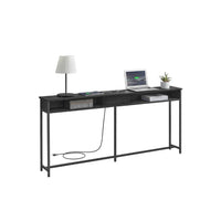70-Inch Console Table with Charging Station and Storage Shelves – product view 2 | Amaraloft