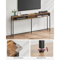 70-Inch Console Table with Charging Station and Storage Shelves – product view 10 | Amaraloft