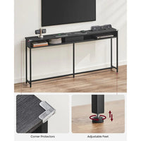 70-Inch Console Table with Charging Station and Storage Shelves – product view 18 | Amaraloft