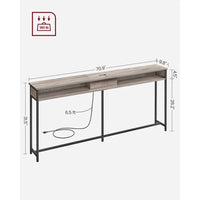 70-Inch Console Table with Charging Station and Storage Shelves – product view 23 | Amaraloft