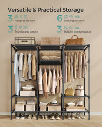 74.8” High Clothes Rack With Hanging Rails - product photo 04