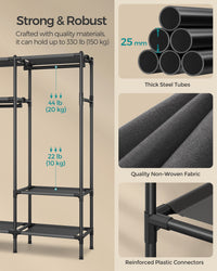 74.8” High Clothes Rack With Hanging Rails - product photo 09