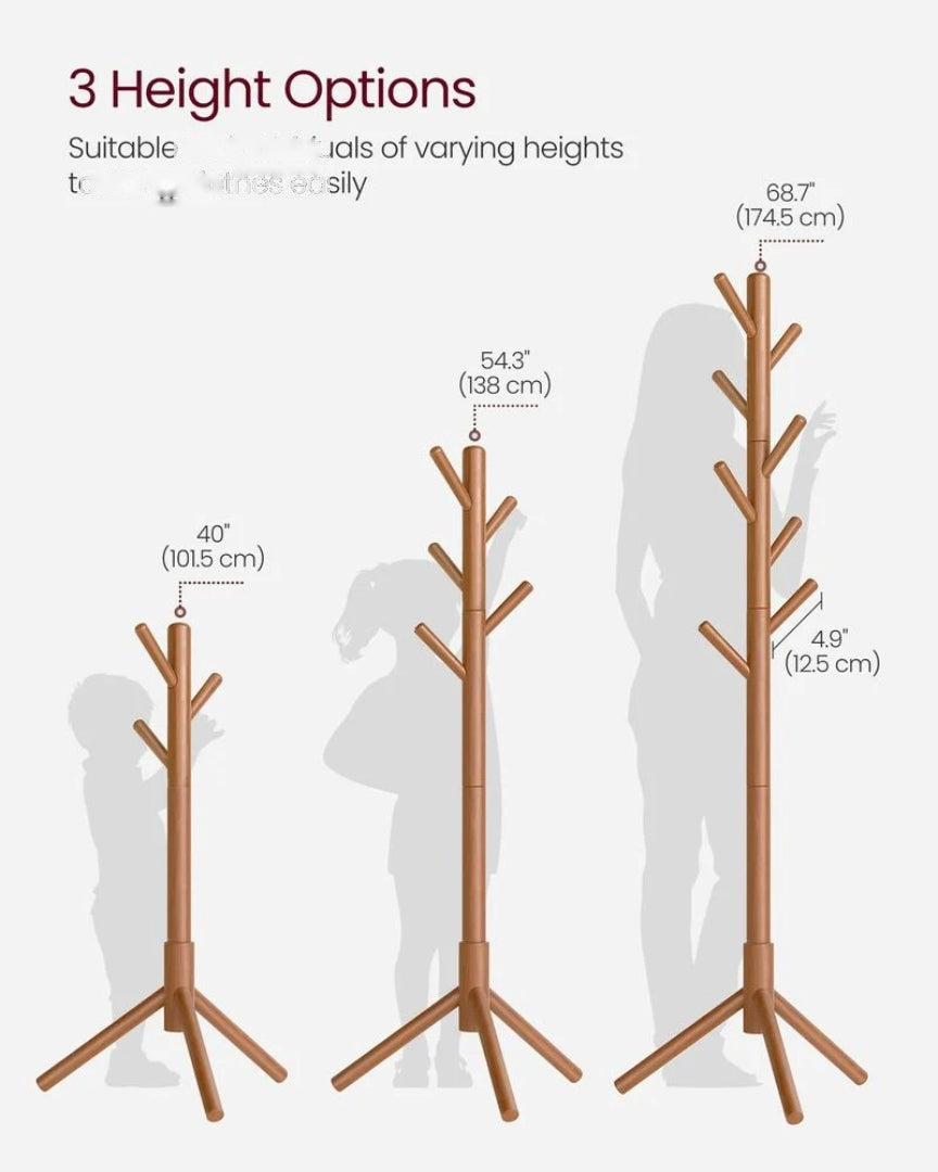 Solid Wood Coat Rack With 8 Hooks – product view 11 | Amaraloft
