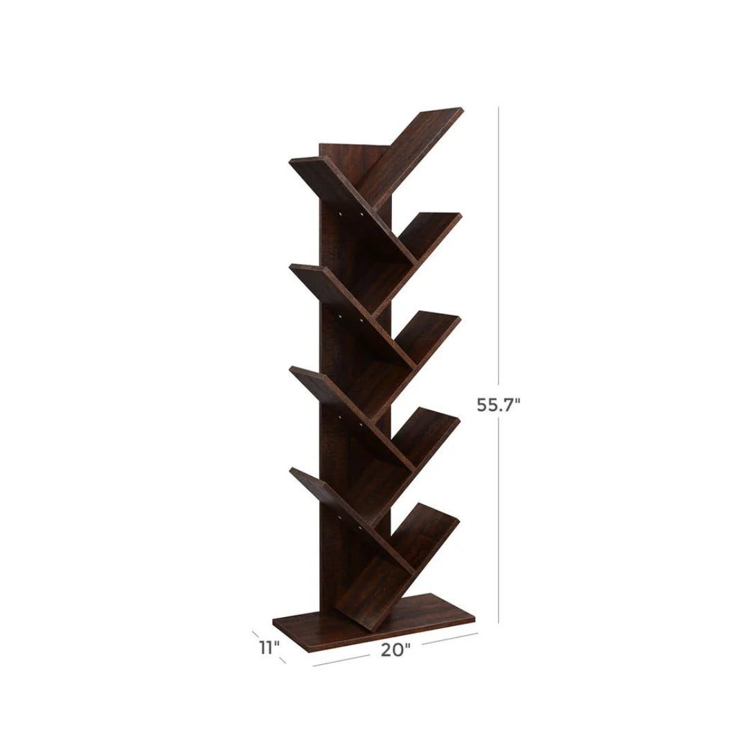 9 Tier Tree Bookshelf Space Saving Bookcase Storage Shelf – product view 16 | Amaraloft
