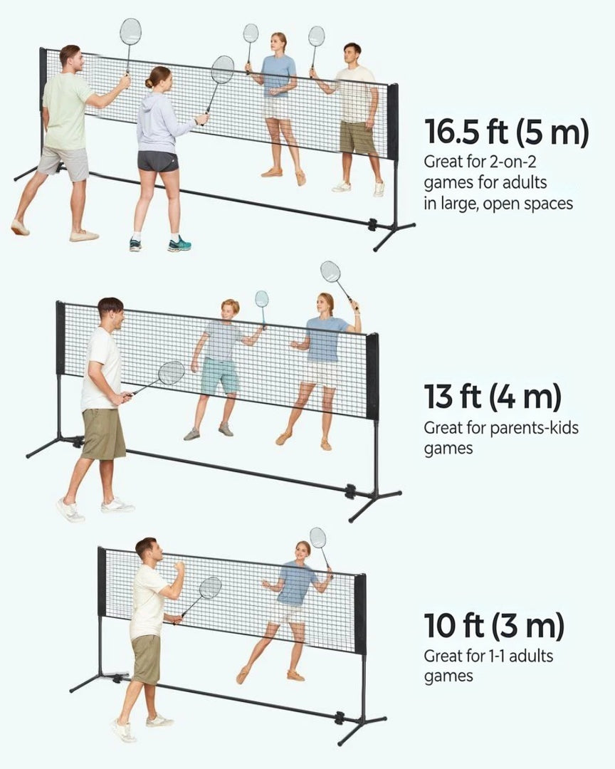 Badminton Net Portable Adjustable Height 35.4-61in Set – product view 10 | Amaraloft