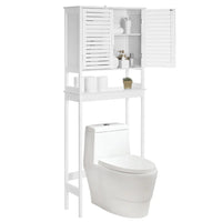 Bamboo Over Toilet Storage Cabinet With Doors And Shelf – product view 1 | Amaraloft