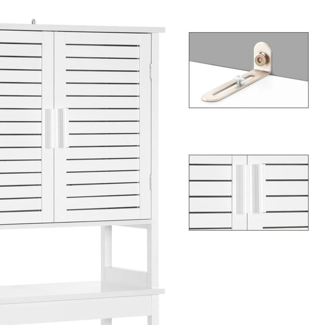 Bamboo Over Toilet Storage Cabinet With Doors And Shelf – product view 5 | Amaraloft