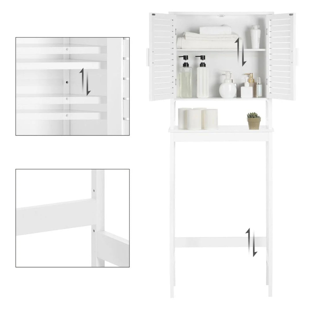 Bamboo Over Toilet Storage Cabinet With Doors And Shelf – product view 6 | Amaraloft