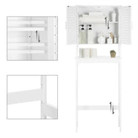Bamboo Over Toilet Storage Cabinet With Doors And Shelf – product view 6 | Amaraloft