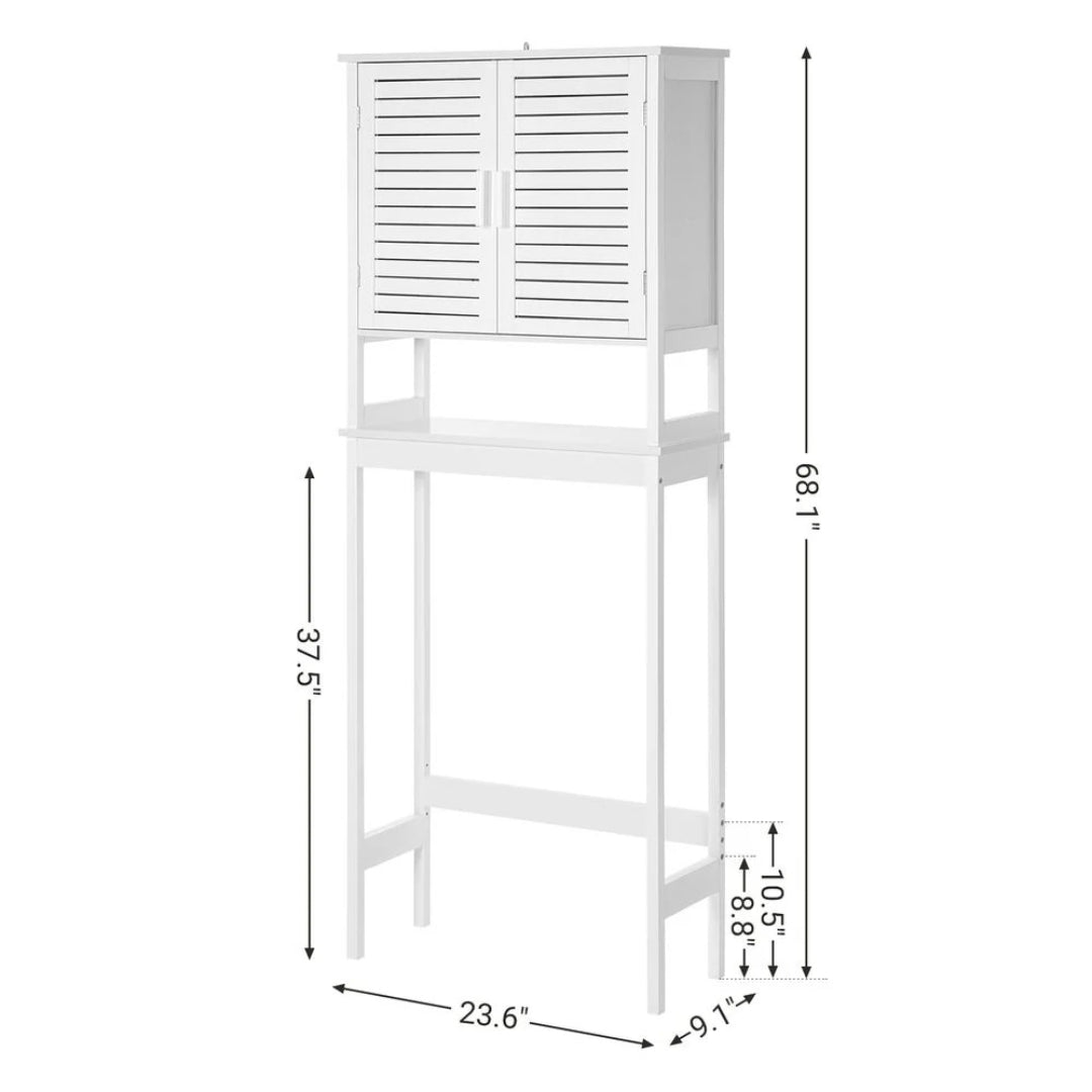 Bamboo Over Toilet Storage Cabinet With Doors And Shelf – product view 7 | Amaraloft