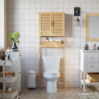 Bamboo Over Toilet Storage Cabinet With Doors And Shelf – product view 8 | Amaraloft