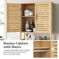 Bamboo Over Toilet Storage Cabinet With Doors And Shelf – product view 10 | Amaraloft