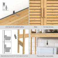 Bamboo Over Toilet Storage Cabinet With Doors And Shelf – product view 12 | Amaraloft