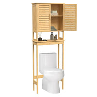 Bamboo Over Toilet Storage Cabinet With Doors And Shelf – product view 13 | Amaraloft