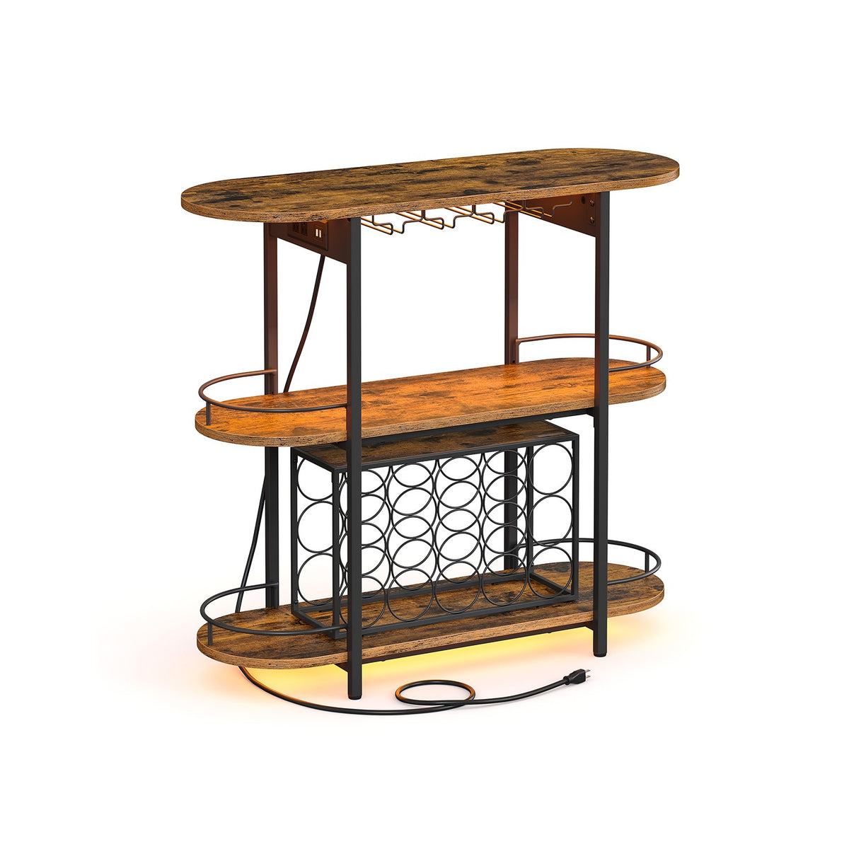 Bar Cabinet With LED Lights And Power Outlets - product photo 24