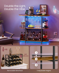 Bar Cabinet With LED Lights And Power Outlets - product photo 27