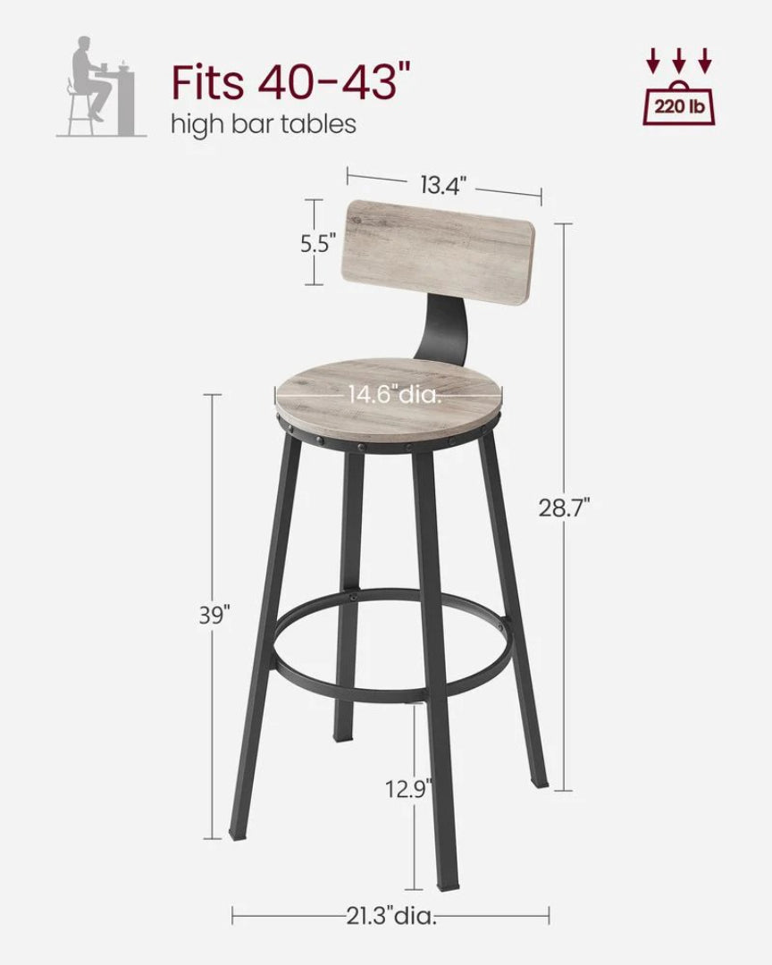 Bar Height Bar Stools with Backrest – product view 34 | Amaraloft