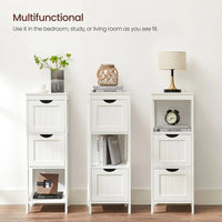 Bathroom Floor Cabinet With 2 Drawers Slim Storage 35in High – product view 8 | Amaraloft