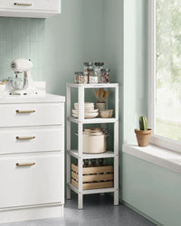 Bathroom Shelf 4-Tier Bamboo Storage Rack 38.6in High – product view 14 | Amaraloft