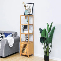 Bathroom Storage Cabinet 4-Tier Bamboo Floor Cabinet 55.5in High – product view 3 | Amaraloft