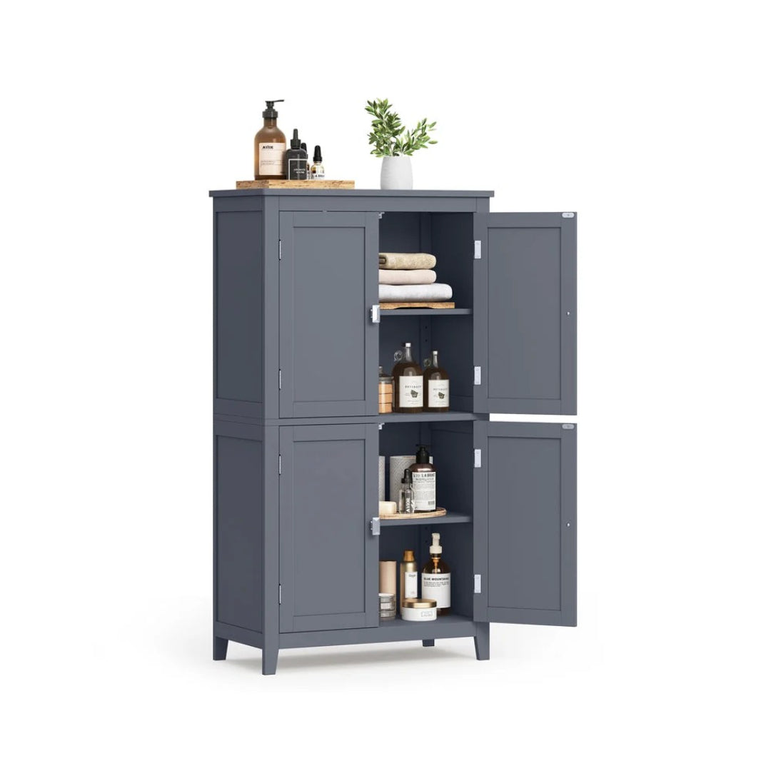 Bathroom Storage Cabinet Floor Cabinet 4 Doors Adjustable Shelves – product view 5 | Amaraloft