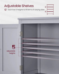 Bathroom Storage Cabinet Floor Cabinet 4 Doors Adjustable Shelves – product view 8 | Amaraloft