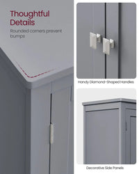 Bathroom Storage Cabinet Floor Cabinet 4 Doors Adjustable Shelves – product view 9 | Amaraloft