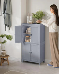 Bathroom Storage Cabinet Floor Cabinet 4 Doors Adjustable Shelves – product view 10 | Amaraloft