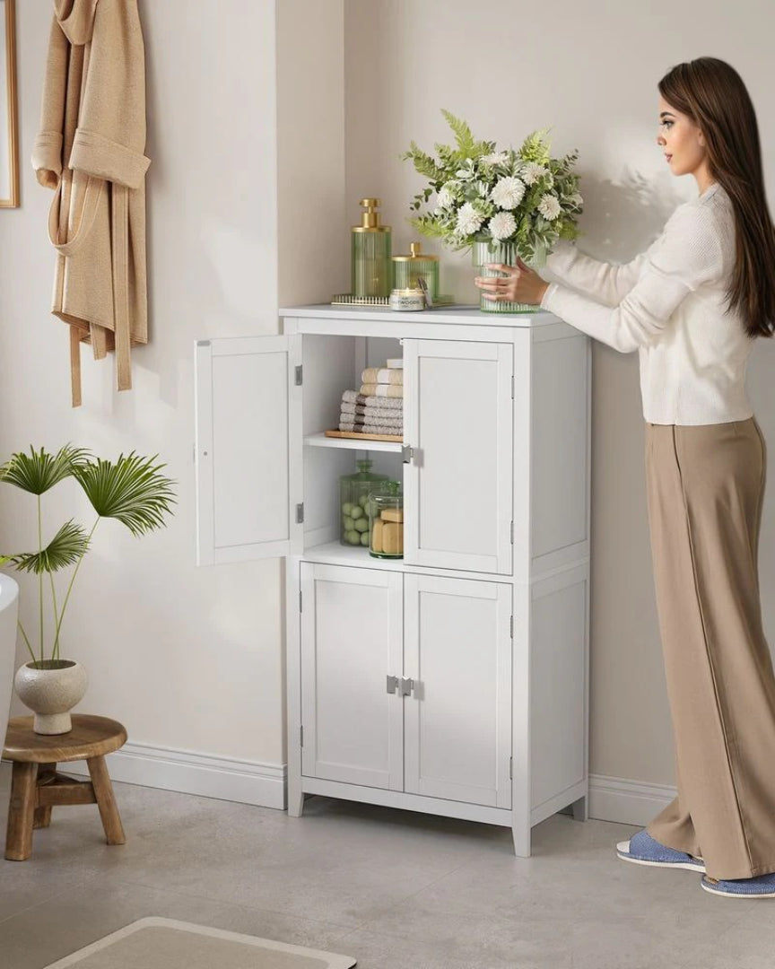 Bathroom Storage Cabinet Floor Cabinet 4 Doors Adjustable Shelves – product view 13 | Amaraloft