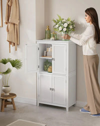 Bathroom Storage Cabinet Floor Cabinet 4 Doors Adjustable Shelves – product view 13 | Amaraloft