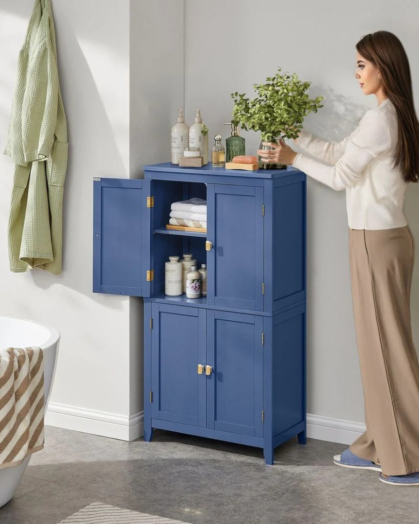 Bathroom Storage Cabinet Floor Cabinet 4 Doors Adjustable Shelves – product view 17 | Amaraloft
