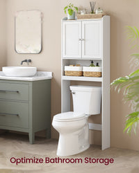 Bathroom Storage Shelf With Paper Holder Over Toilet - product photo 02