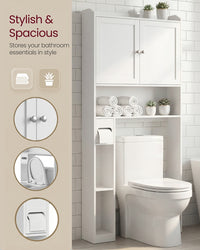 Bathroom Storage Shelf With Paper Holder Over Toilet - product photo 19