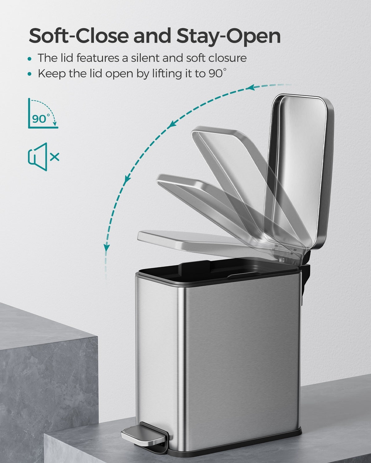 Bathroom Trash Can - product photo 12