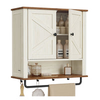 Bathroom Wall Cabinet, Farmhouse Wall-Mounted Medicine Storage Cabinet With 2 - product photo 01