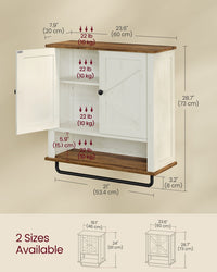 Bathroom Wall Cabinet, Farmhouse Wall-Mounted Medicine Storage Cabinet With 2 - product photo 06