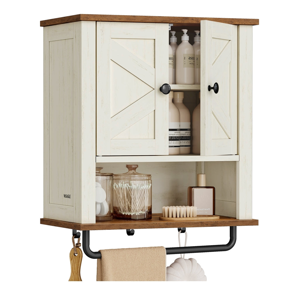 Bathroom Wall Cabinet, Farmhouse Wall-Mounted Medicine Storage Cabinet With 2 - product photo 13