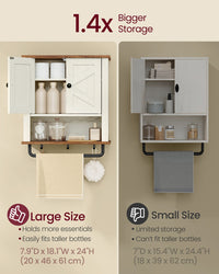 Bathroom Wall Cabinet, Farmhouse Wall-Mounted Medicine Storage Cabinet With 2 - product photo 15