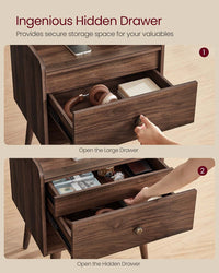 Bedside Tables With Hidden Drawers, Mid Century Nightstand Set - product photo 31