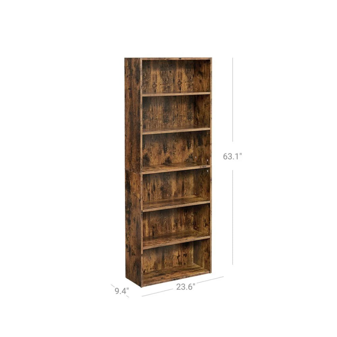 6 Tier Bookcase With Adjustable Shelves – product view 8 | Amaraloft