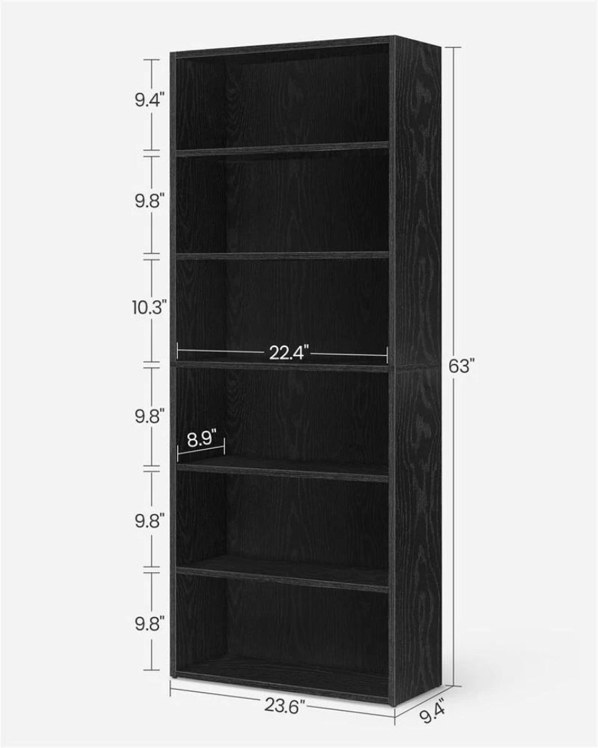 6 Tier Bookcase With Adjustable Shelves – product view 10 | Amaraloft