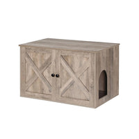 Cat Litter Box Enclosure Furniture Cabinet With Divider 31.5in Wide – product view 2 | Amaraloft