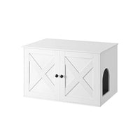 Cat Litter Box Enclosure Furniture Cabinet With Divider 31.5in Wide – product view 3 | Amaraloft