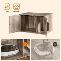 Cat Litter Box Enclosure Furniture Cabinet With Divider 31.5in Wide – product view 8 | Amaraloft
