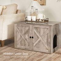 Cat Litter Box Enclosure Furniture Cabinet With Divider 31.5in Wide – product view 10 | Amaraloft