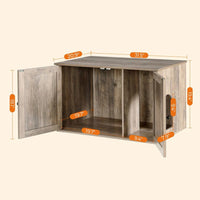 Cat Litter Box Enclosure Furniture Cabinet With Divider 31.5in Wide – product view 13 | Amaraloft