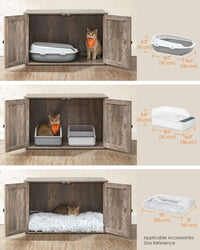 Cat Litter Box Enclosure Furniture Cabinet With Divider 31.5in Wide – product view 16 | Amaraloft