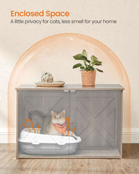 Cat Litter Box Enclosure Furniture Cabinet With Divider 31.5in Wide – product view 17 | Amaraloft