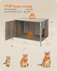 Cat Litter Box Enclosure Furniture Cabinet With Divider 31.5in Wide – product view 18 | Amaraloft