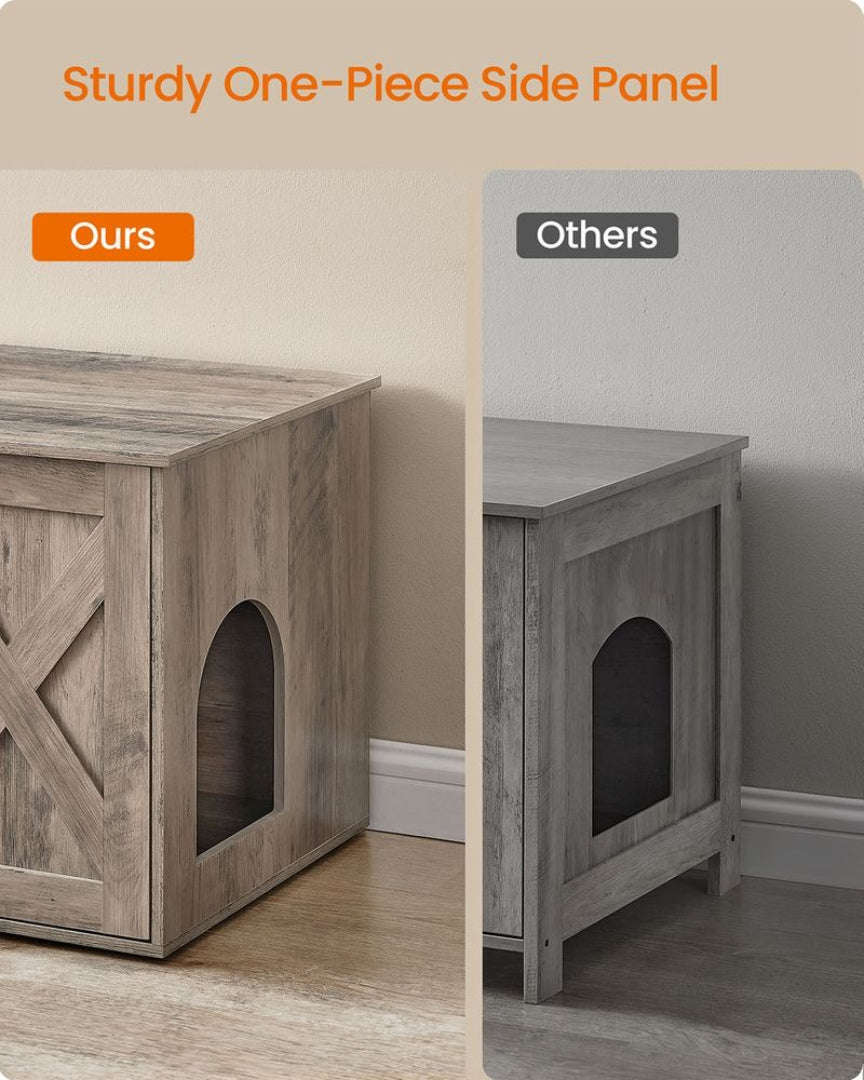 Cat Litter Box Enclosure Furniture Cabinet With Divider 31.5in Wide – product view 19 | Amaraloft
